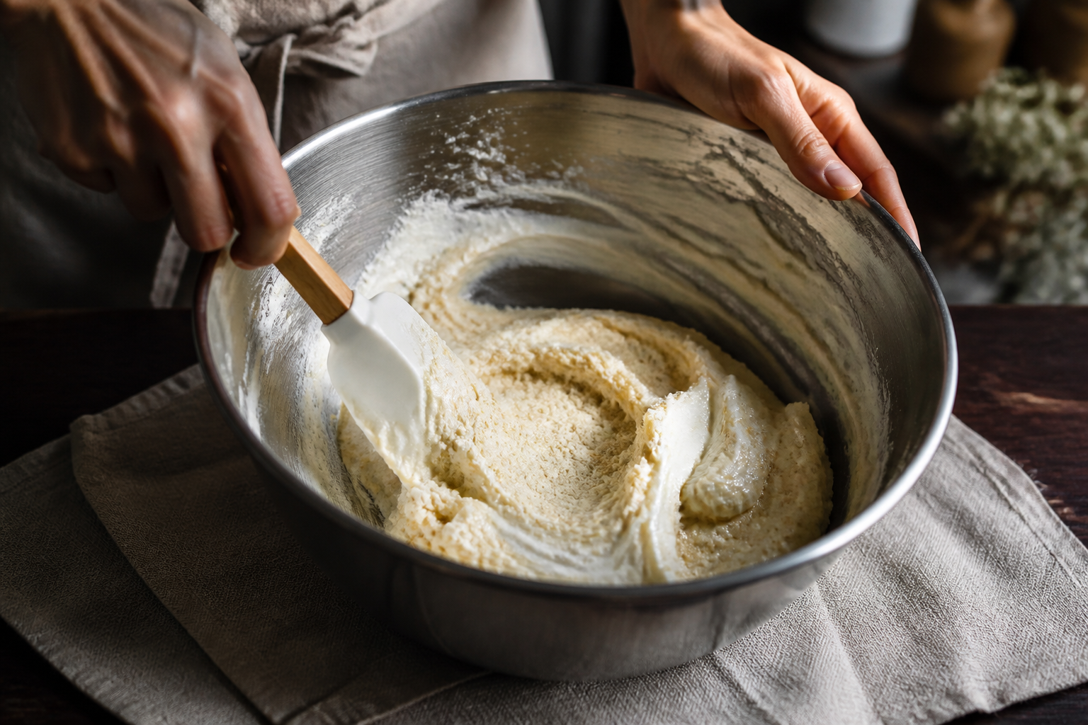 Iniciar el macaronage para preparar Receta de Macarrones Franceses