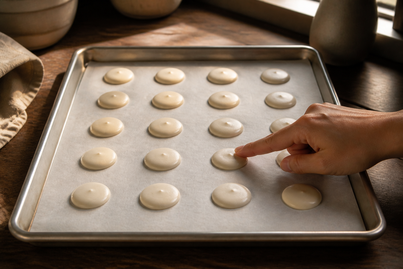 Reposar las tapas para preparar Receta de Macarrones Franceses