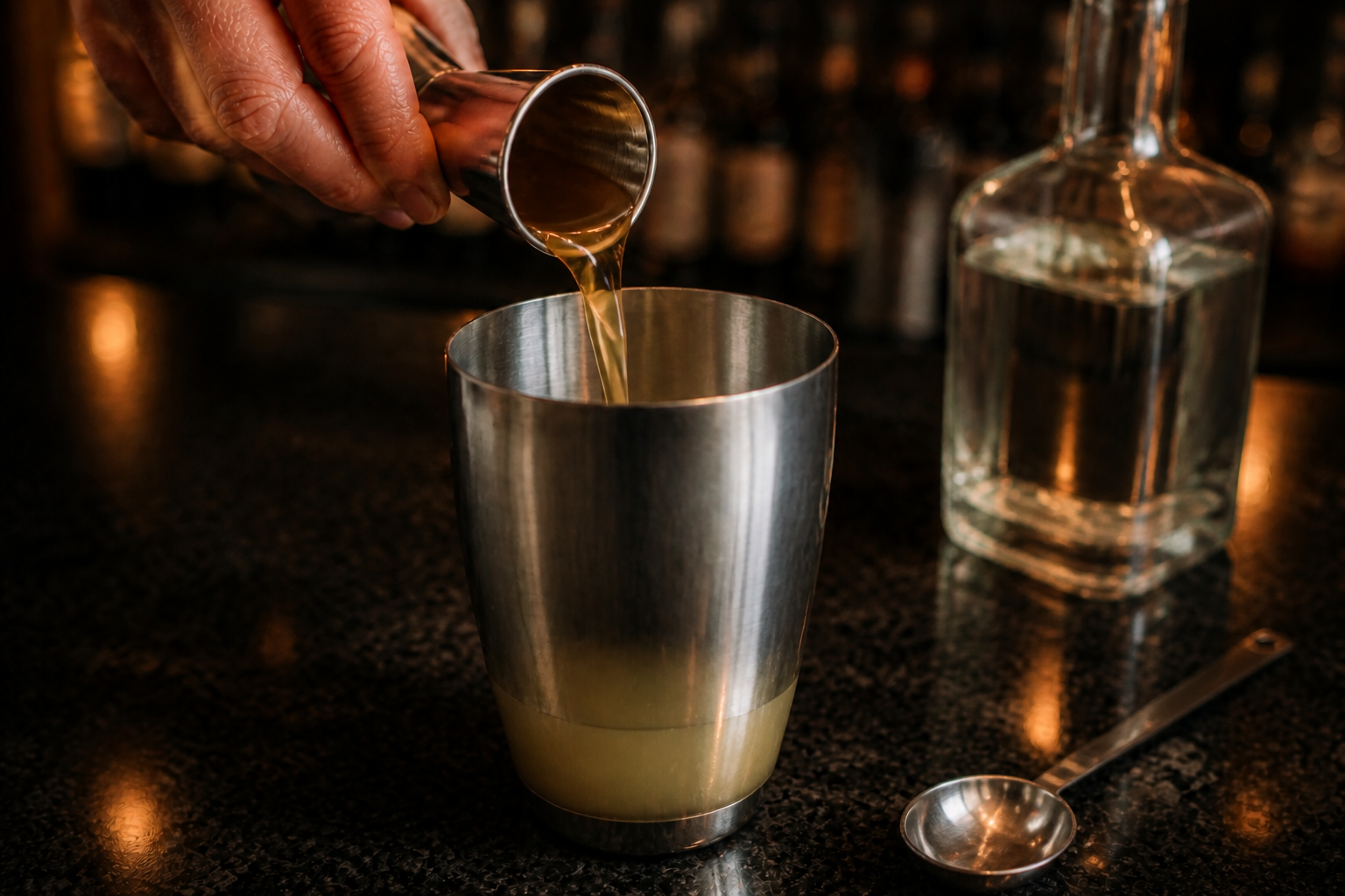 Endulzar con agave para preparar Tequila Margarita Cocktail