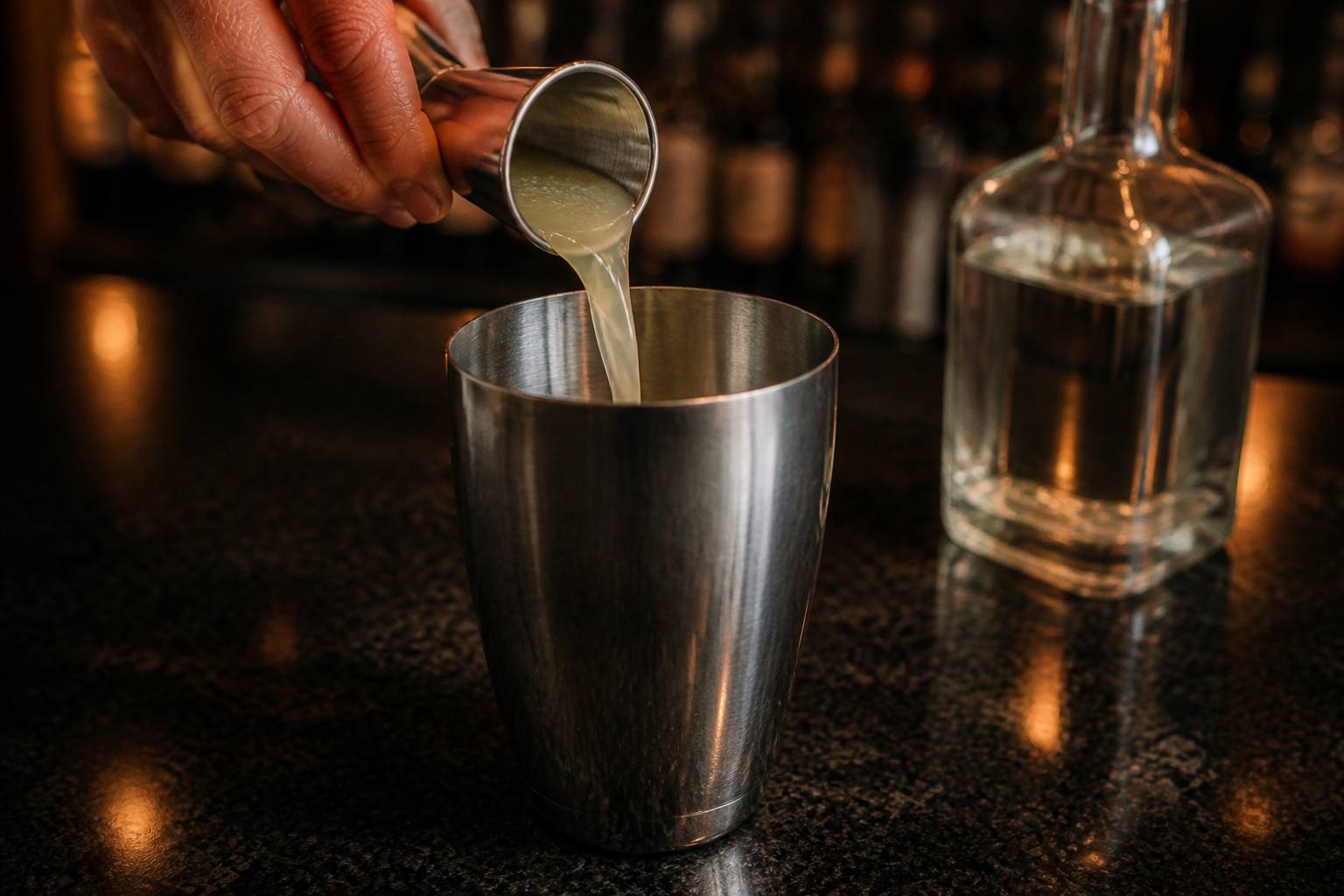 Añadir la lima para preparar Tequila Margarita Cocktail