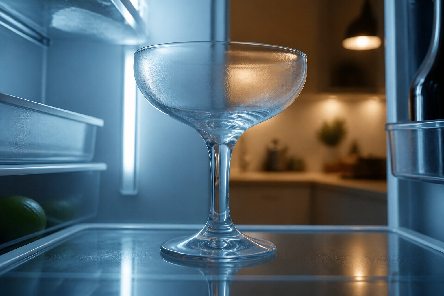 Enfriar el vaso para preparar Tequila Margarita Cocktail